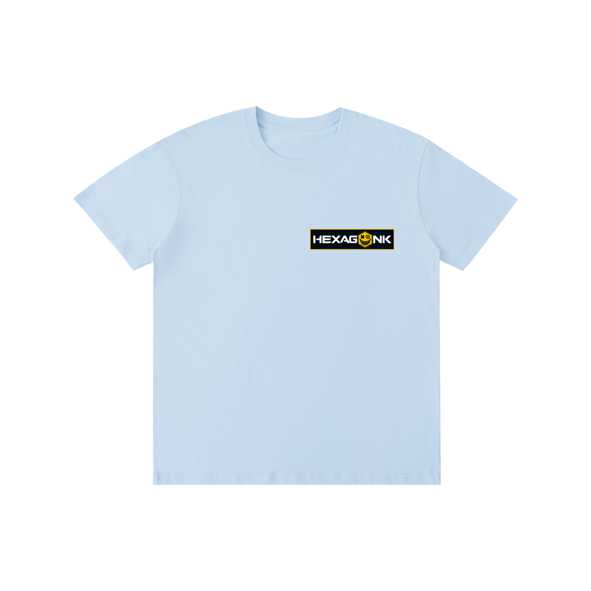 Hexagonk Anomaly Code Side Quest Graphic Tee in Sky Blue, front view
