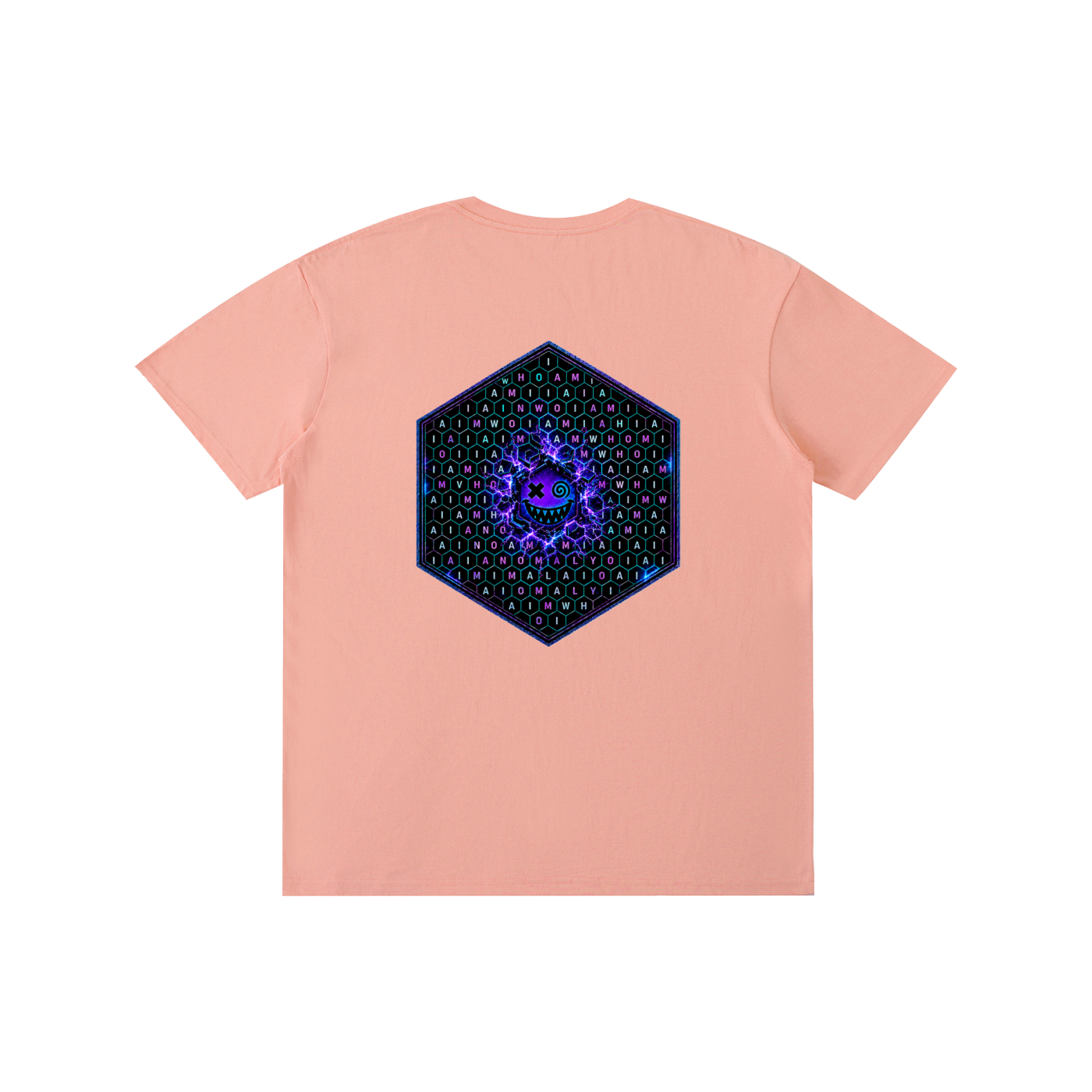 Hexagonk Anomaly Code Side Quest Graphic Tee in Pink, back view