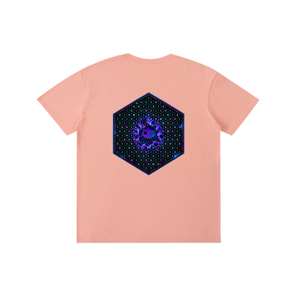 Hexagonk Anomaly Code Side Quest Graphic Tee in Pink, back view