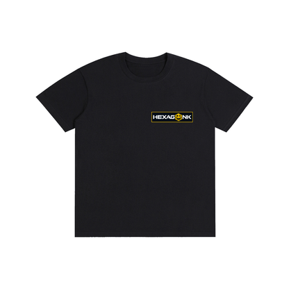 Hexagonk Anomaly Code Side Quest Graphic Tee in Classic Black, front view