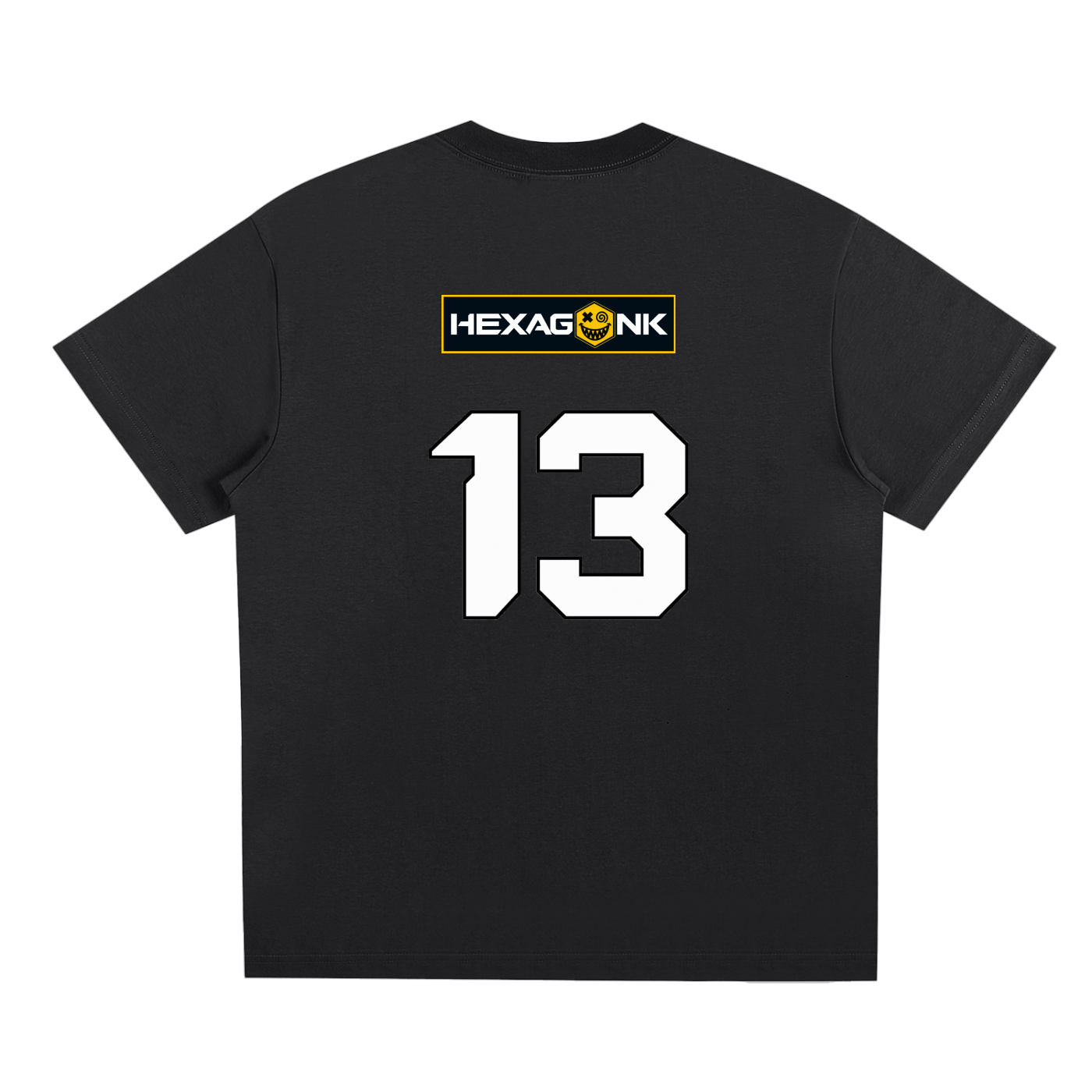 Chapter III — Escape: Number 13 Two-Sided Graphic Tee in Sky Blue, back view
