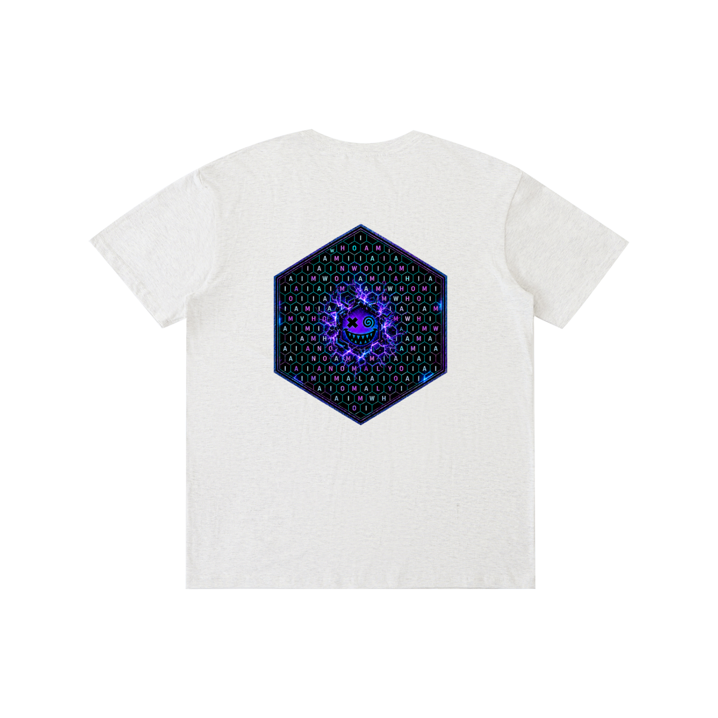Hexagonk Anomaly Code Side Quest Graphic Tee in Flower Gray, back view