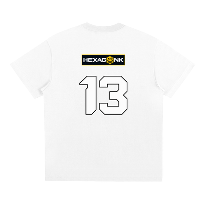 Chapter III — Escape: Number 13 Two-Sided Graphic Tee in Brown, back view