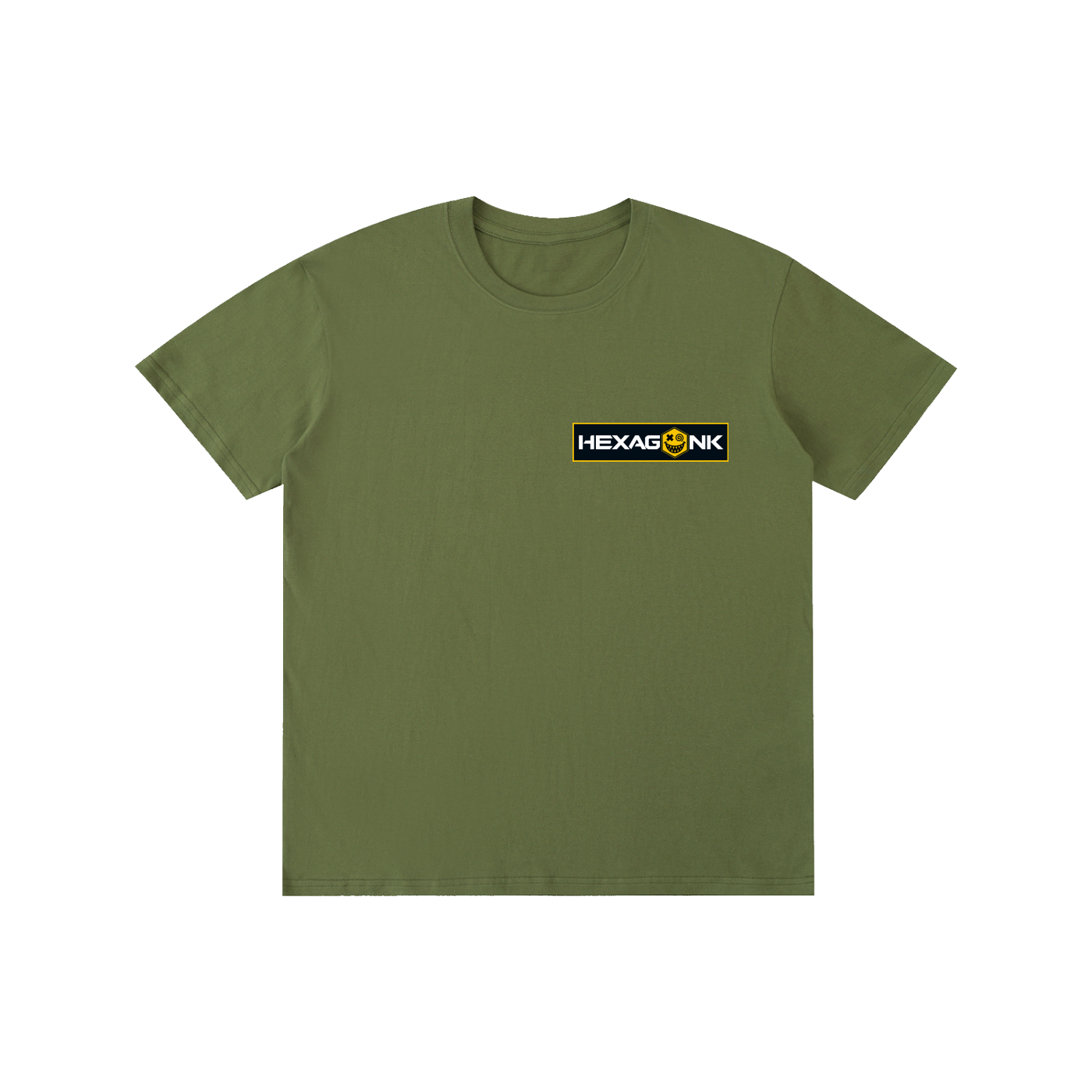 Hexagonk Anomaly Code Side Quest Graphic Tee in Army Green, front view