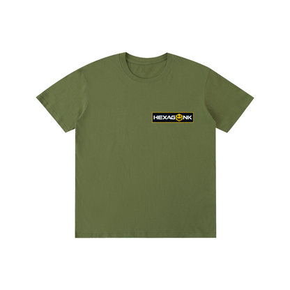 Hexagonk Anomaly Code Side Quest Graphic Tee in Army Green, front view
