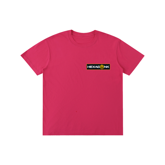 Hexagonk Anomaly Code Side Quest Graphic Tee in Rose Pink, front view