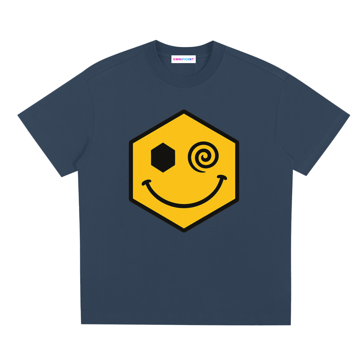 Chapter III — Escape Graphic Tee in Midnight Blue, front view