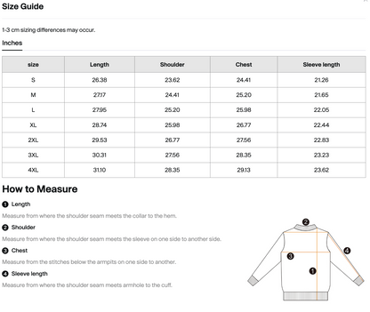 Size chart for Omnificent vintage-washed hoodie, measurements in inches.